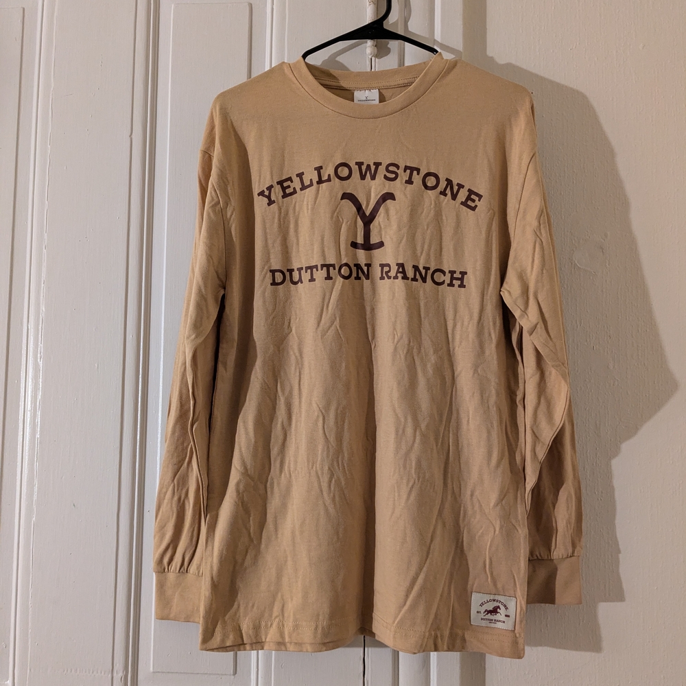 Yellowstone Dutton Ranch Tan Long Sleeve Tee